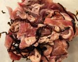 簡単♪豚こま肉の昆布炒め／昆布の佃煮料理作り方1写真