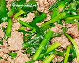 簡単ノンオイル牛肉ニラ炒め　覚書作り方3写真