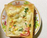 カニカマと三度豆とコーンのマヨトースト作り方9写真