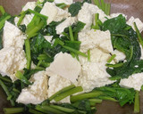 古漬けとほうれん草と豆腐の炒め煮作り方3写真