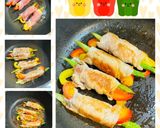 ミニアスパラ&パプリカの豚ももロール♪作り方3写真
