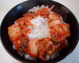 豚ミンチとキムチのどんぶり作り方4写真