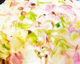 キャベツとハムとしめじの豆乳ソースパスタ作り方4写真