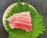 マカポン酢付き豚バラとシソの包み焼き作り方2写真