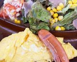 休日の朝ごはん☆ふわふわオムレツプレート作り方8写真