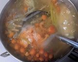 小松菜・なめこ・豆富・じゃがいもの味噌汁作り方5写真