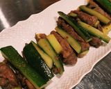 牛小間切れ肉で肉巻き野菜作り方8写真
