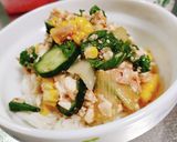 ポン酢で!豆腐と野菜の冷やしツナ丼作り方3写真