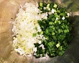 長ねぎとニラたっぷり！餃子風つくね作り方2写真
