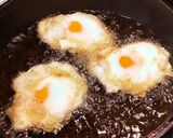 揚げナスと半熟揚げたまごのピーマンのっけ作り方3写真