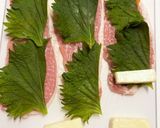 豚ロースの大葉チーズ巻きと菜っぱご飯弁当作り方3写真
