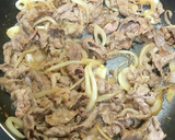 我が家のかんたん焼肉丼　こま切れ牛肉で作り方4写真
