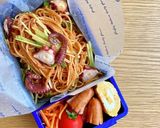 ピリ辛たまらん!蛸と水菜のタントマパスタ作り方4写真