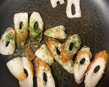 お弁当用☆ちくわ炒め青海苔バターチーズ作り方2写真
