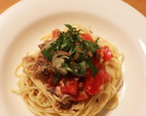 サバ缶で☆サバとトマトの和風冷製パスタ作り方14写真
