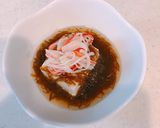 和えるだけ、昆布茶＋もずく酢豆腐カニかま作り方3写真