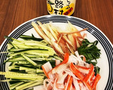 きゅうりとみょうがとカニカマのポン酢和え作り方1写真