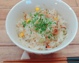 やきとり缶アレンジ　簡単ピラフ作り方6写真