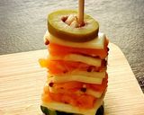 スライスチーズとスモークサーモンの前菜作り方10写真