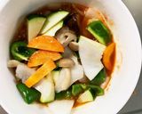 レンジ肉無豆腐ケチャップ丼味野菜炒め作り方14写真