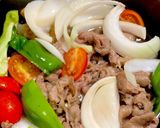 トマトピーマンすき焼き風作り方5写真