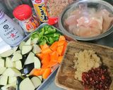鶏ささみと揚げ茄子のアレ作り方1写真