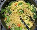 ダッチオーブンで!しらすと小松菜のパスタ作り方5写真