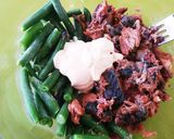 簡単!冷凍いんげんとサバ味噌缶のマヨ和え作り方3写真