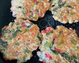 小松菜とひよこ豆のお好み焼き作り方4写真