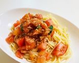 超簡単〜ツナトマト大葉の冷製パスタ〜作り方4写真