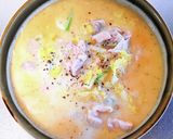 鶏もも肉とキャベツの豆乳塩ラーメン作り方9写真