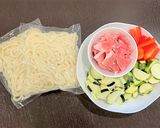 夏野菜の焼きうどん作り方1写真