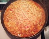 挽き肉とじゃがいものトマトソースパスタ作り方6写真