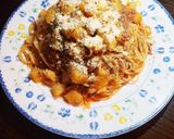 挽き肉とじゃがいものトマトソースパスタ作り方7写真