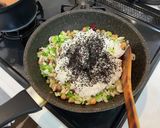 黒胡麻と豆のチャーハン作り方5写真