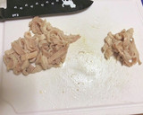 安く美味しく鶏皮ユッケ丼とついでスープ作り方4写真