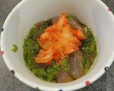 キハダマグロとめかぶのキムチあえ作り方3写真