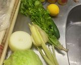 胡瓜と　セロリと　パクチーサラダ作り方1写真