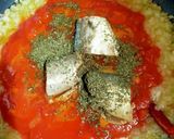 サバの水煮缶トマトソースパスタ作り方3写真
