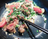 豚こまとトマトと卵のチリ味噌ソース炒め！作り方5写真