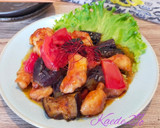 揚げない唐揚げdeナスとトマトの炒め物作り方9写真