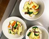 根菜茄子肉無トマトオイ炒味温野菜サラダ作り方8写真