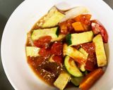 根菜茄子肉無トマトオイ炒味温野菜サラダ作り方16写真