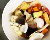 根菜茄子肉無トマトオイ炒味温野菜サラダ作り方17写真