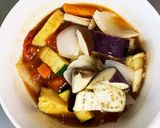 根菜茄子肉無トマトオイ炒味温野菜サラダ作り方18写真