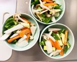 レンジ肉無豆腐簡単梅ポンマヨ味野菜炒め作り方12写真