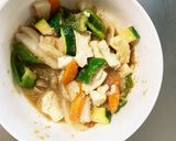 レンジ肉無豆腐簡単梅ポンマヨ味野菜炒め作り方15写真