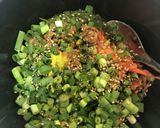 超簡単！納豆もずくキムチ焼き（チヂミ風）作り方1写真