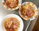 全てレンジもやし入塩麻婆味甘酢酢豚作り方4写真