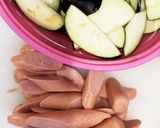 茄子とウィンナーの塩こんぶバター炒め作り方1写真